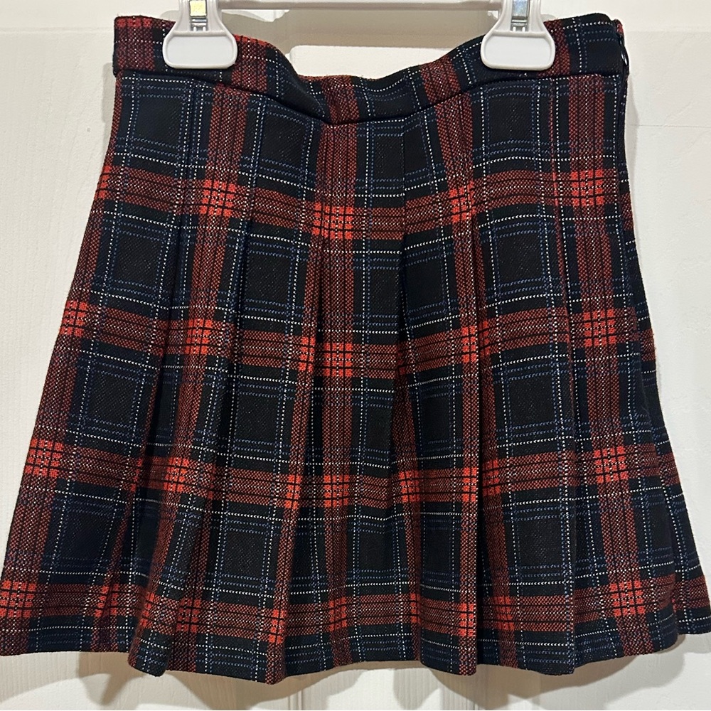 Zara Kids Red and Black Plaid Skirt